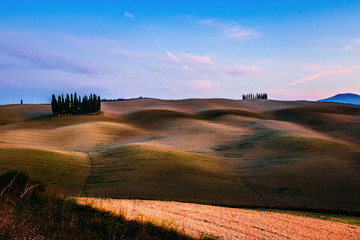 Obraz premium Val d'Orcia - krajobraz Toskanii z cyprysami