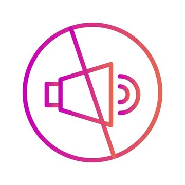 Mute icon isolated on abstract background