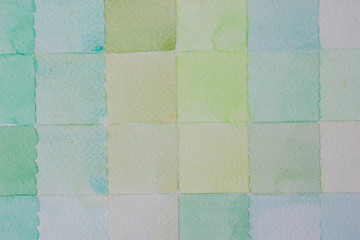 Close up, watercolor abstract colorful grid pattern.