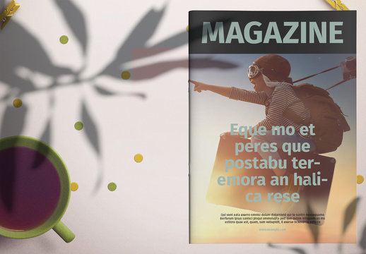 Magazine Layout with Mint Green Accents