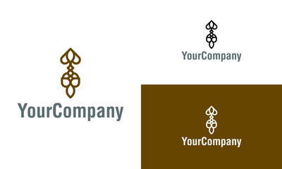 Abstract floral and jewellery logo design template. Simple minimalist template graphic illustration. Creative vector emblem, for icon or design concept.