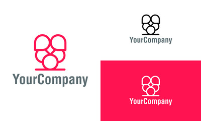 Abstract floral and jewellery logo design template. Simple minimalist template graphic illustration. Creative vector emblem, for icon or design concept.