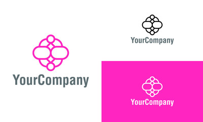 Abstract floral and jewellery logo design template. Simple minimalist template graphic illustration. Creative vector emblem, for icon or design concept.