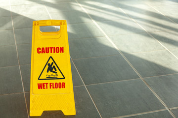 Sign warning Caution Wet Floor