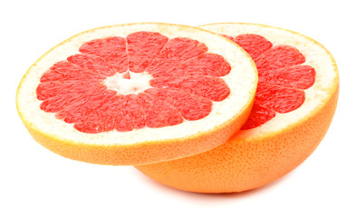 healthy food. sliced grapefruit isolated on white background
