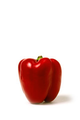 Red bell pepper isolated on white background