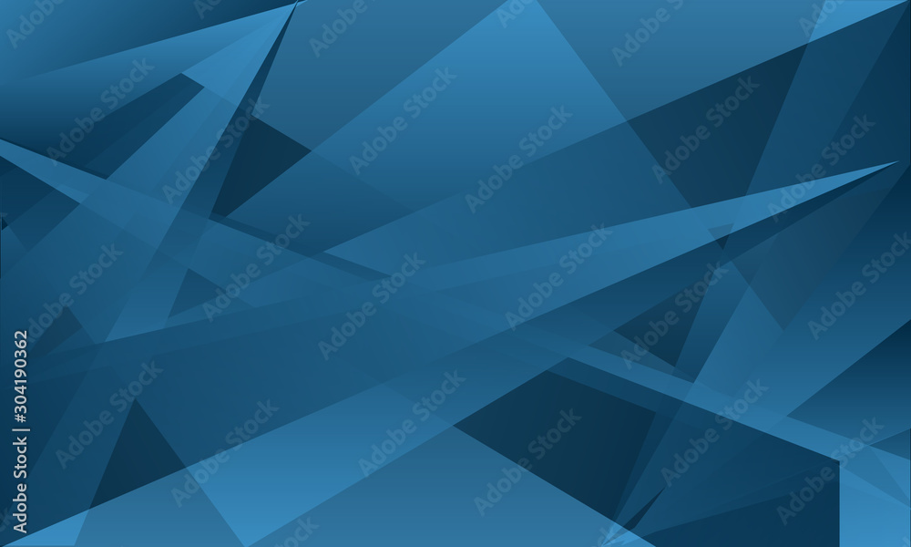 Wall mural blue triangle overlap abstract background