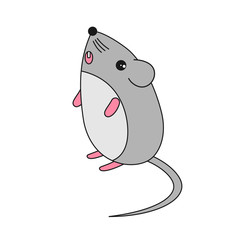 Cartoon mouse. Symbol of the year. Vector illustration.