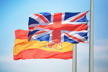 Flags of Great Britain and Spain