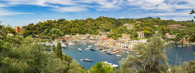 View from the castle Brown on the village of Portofino, Liguria - Italy