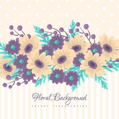 Flower border template - purple and yellow flowers