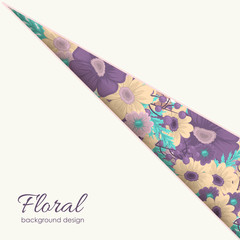 Flower border template - purple and yellow flowers