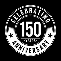 150 years logo. One hundred and fifty years anniversary celebration design template. Vector and illustration.
