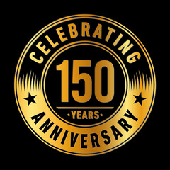 150 years logo. One hundred and fifty years anniversary celebration design template. Vector and illustration.