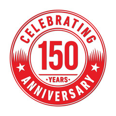 150 years logo. One hundred and fifty years anniversary celebration design template. Vector and illustration.