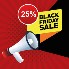 black friday sale poster with megaphone