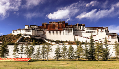 Photo of Potala Palace Monastery in city of Lhasa in Tibet China