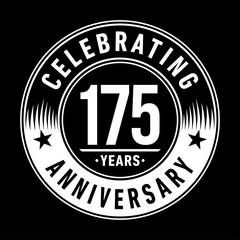 175 years logo. One hundred and seventy-five years anniversary celebration design template. Vector and illustration.