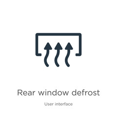 Rear window defrost icon vector. Trendy flat rear window defrost icon from user interface collection isolated on white background. Vector illustration can be used for web and mobile graphic design,