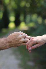 hands of man and woman