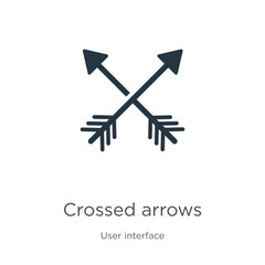 Crossed arrows icon vector. Trendy flat crossed arrows icon from user interface collection isolated on white background. Vector illustration can be used for web and mobile graphic design, logo, eps10