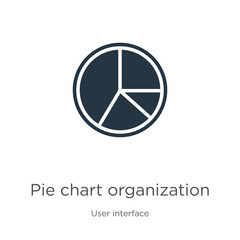 Pie chart organization icon vector. Trendy flat pie chart organization icon from user interface collection isolated on white background. Vector illustration can be used for web and mobile graphic