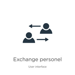 Exchange personel icon vector. Trendy flat exchange personel icon from user interface collection isolated on white background. Vector illustration can be used for web and mobile graphic design, logo, - obrazy, fototapety, plakaty