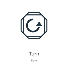 Turn icon vector. Trendy flat turn icon from signs collection isolated on white background. Vector illustration can be used for web and mobile graphic design, logo, eps10