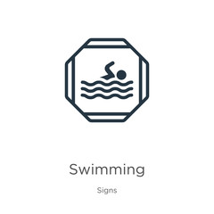 Swimming icon vector. Trendy flat swimming icon from signs collection isolated on white background. Vector illustration can be used for web and mobile graphic design, logo, eps10