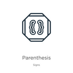Parenthesis icon vector. Trendy flat parenthesis icon from signs collection isolated on white background. Vector illustration can be used for web and mobile graphic design, logo, eps10