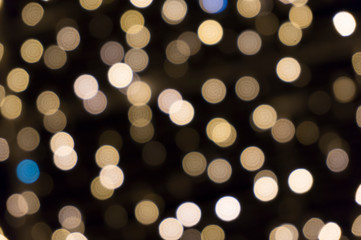 Blurred lights. Blurred background at dark night. Christams blurred lights