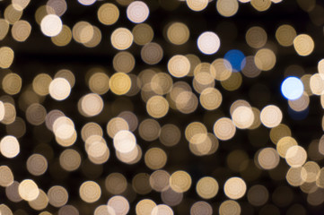 Blurred lights. Blurred background at dark night. Christams blurred lights