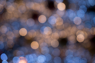 Blurred lights. Blurred background at dark night. Christams blurred lights
