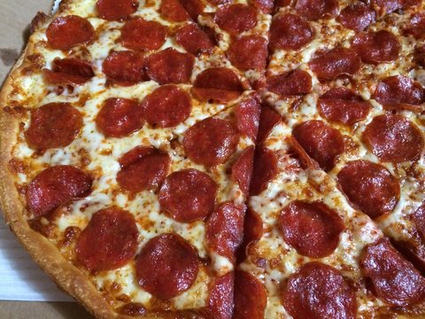 Hot Pepperoni Pizza Close Up