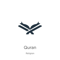 Quran icon vector. Trendy flat quran icon from religion collection isolated on white background. Vector illustration can be used for web and mobile graphic design, logo, eps10