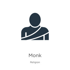 Monk icon vector. Trendy flat monk icon from religion collection isolated on white background. Vector illustration can be used for web and mobile graphic design, logo, eps10