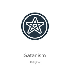 Satanism icon vector. Trendy flat satanism icon from religion collection isolated on white background. Vector illustration can be used for web and mobile graphic design, logo, eps10