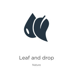 Leaf and drop icon vector. Trendy flat leaf and drop icon from nature collection isolated on white background. Vector illustration can be used for web and mobile graphic design, logo, eps10