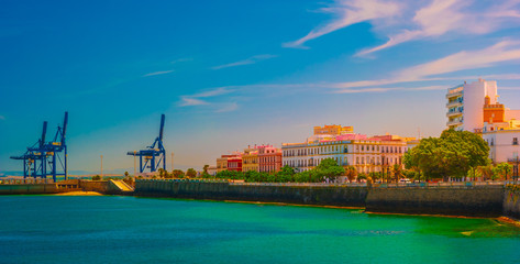 Aerial view of the roofs of historical part of Cadiz, Spain © romas_ph