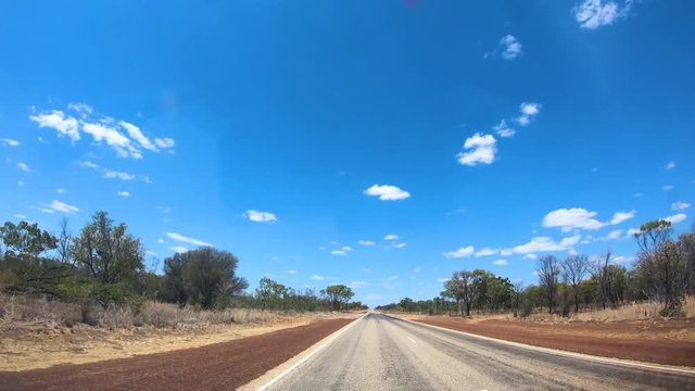 Hyperlapse of a road trip in barren Australian outback