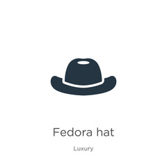 Fedora hat icon vector. Trendy flat fedora hat icon from luxury collection isolated on white background. Vector illustration can be used for web and mobile graphic design, logo, eps10