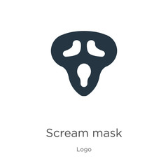 Scream mask icon vector. Trendy flat scream mask icon from logo collection isolated on white background. Vector illustration can be used for web and mobile graphic design, logo, eps10