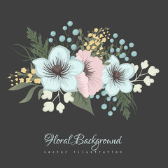 Floral border background - pink and mint green flower pattern