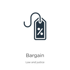 Bargain icon vector. Trendy flat bargain icon from law and justice collection isolated on white background. Vector illustration can be used for web and mobile graphic design, logo, eps10