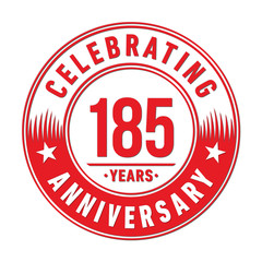 185 years logo. One hundred and eighty-five years anniversary celebration design template. Vector and illustration.
