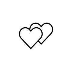 Couple heart outline icon illustration isolated vector sign symbol
