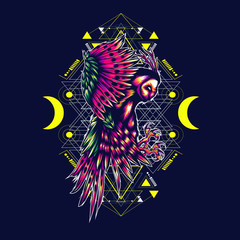 owl bird geometric tshirt template