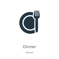 Dinner icon vector. Trendy flat dinner icon from kitchen collection isolated on white background. Vector illustration can be used for web and mobile graphic design, logo, eps10
