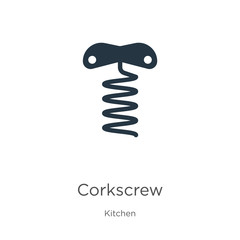 Corkscrew icon vector. Trendy flat corkscrew icon from kitchen collection isolated on white background. Vector illustration can be used for web and mobile graphic design, logo, eps10
