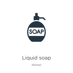 Liquid soap icon vector. Trendy flat liquid soap icon from kitchen collection isolated on white background. Vector illustration can be used for web and mobile graphic design, logo, eps10